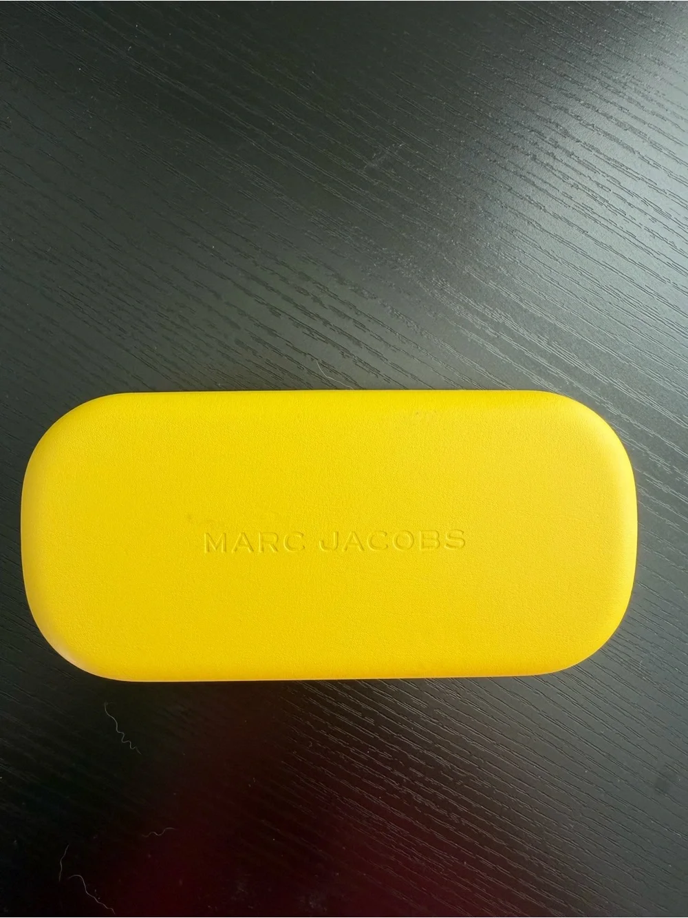 Marc Jacobs Black Gloss Oversized Square Sunglasses with Yellow Case